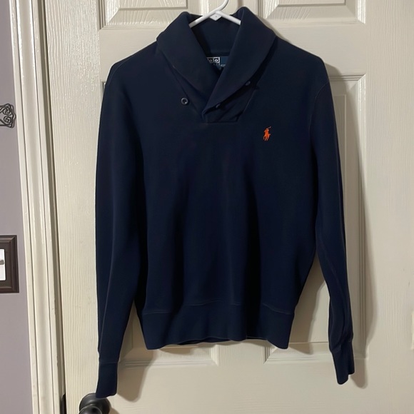 Polo By Ralph Lauren Mens Navy Shawl Collar Pullover - Picture 3 of 9